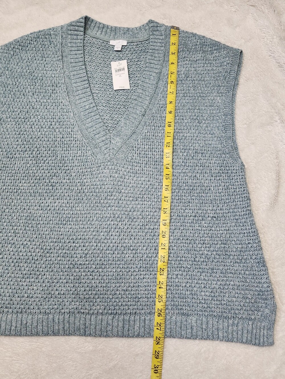 • NWT J. Jill Women's Pullover V-Neck Sweater Knit Vest Size XL Blue Spruce - Picture 10 of 11